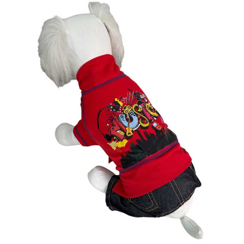 Комбинезон Pet Fashion (Пет Фешн) Для Собак Music 12 Джинс Красный