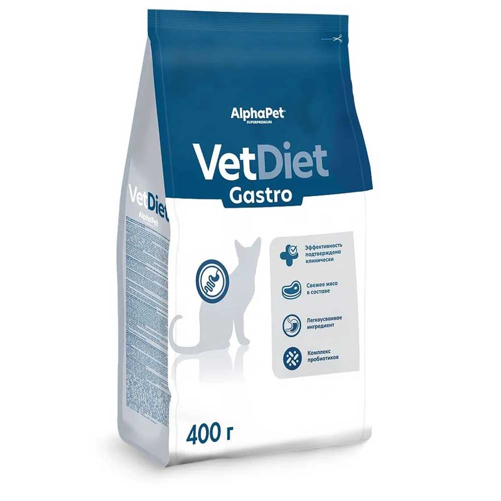 Лечебный Сухой Корм Alphapet (Альфапет) Для Кошек Диетический Gastro При Острых Расстройствах Пищеварения 400г 55254