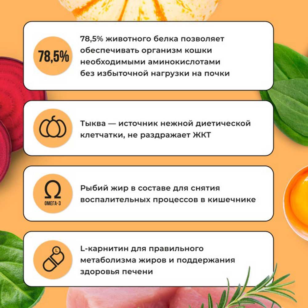 Сухой Корм Bowl Wow (Боул Вау) Для Кошек с Чувствительным Пищеварением Индейка и Тыква 400г