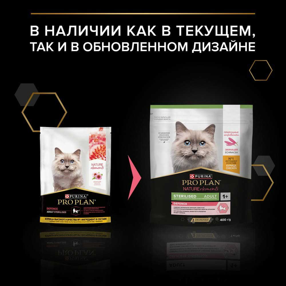 Сухой Корм Proplan (Проплан) Nature Elements Sterilized Для Стерилизованных Кошек  Курица 400г
