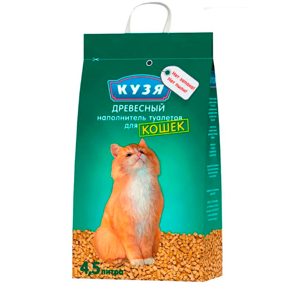 Наполнитель Для Кошек Кузя Древесный 4,5л
