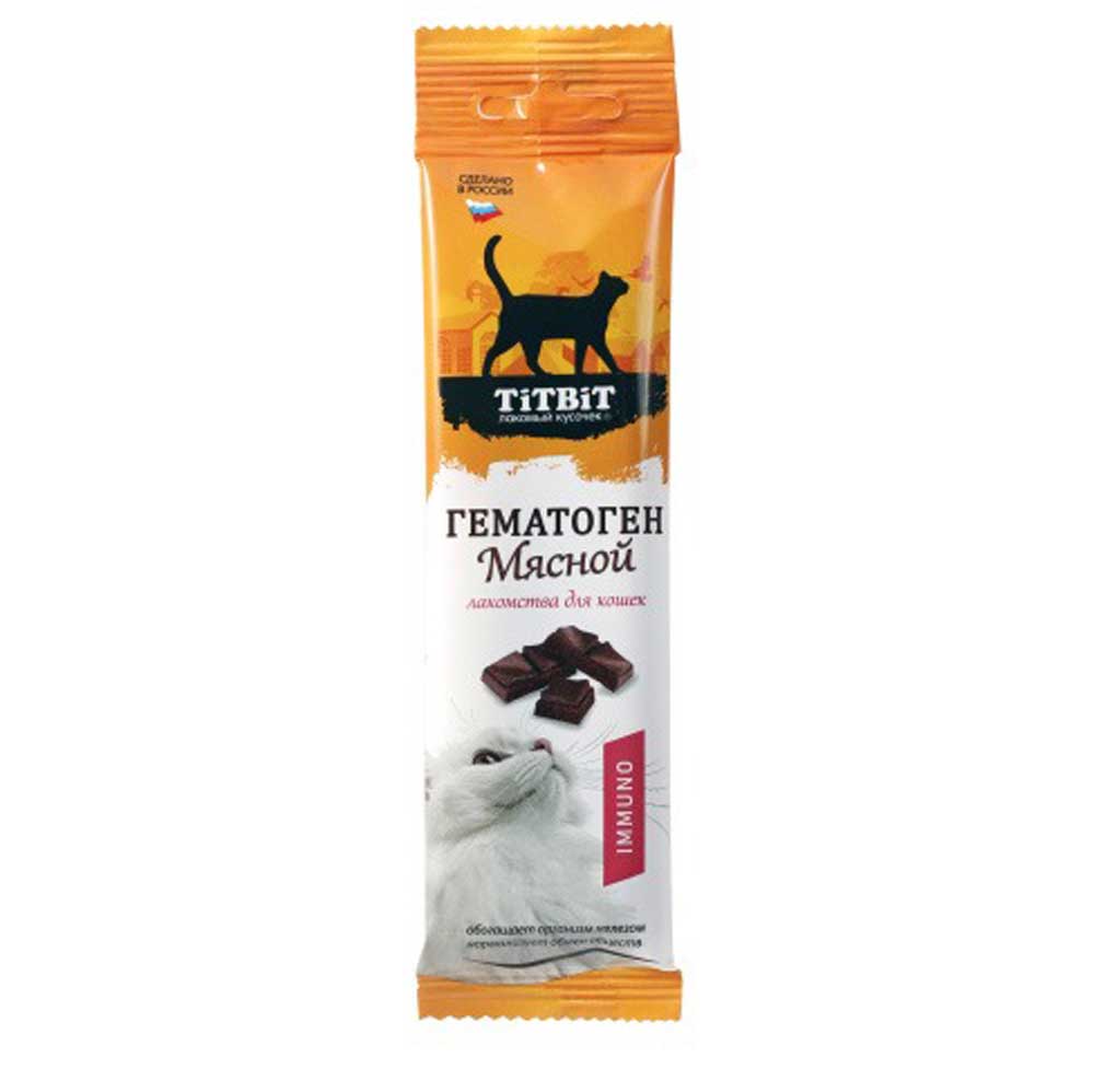 Лакомство TiTBiT (Титбит) Гематоген Мясной Immuno Для Кошек 30г 021262