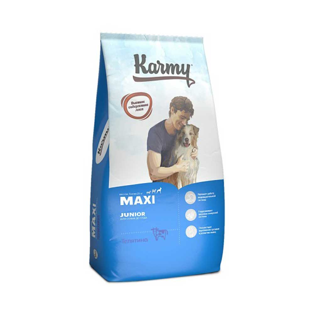 Сухой Корм Karmy (Карми) Maxi Junior Для Щенков Крупных Пород Телятина 14кг