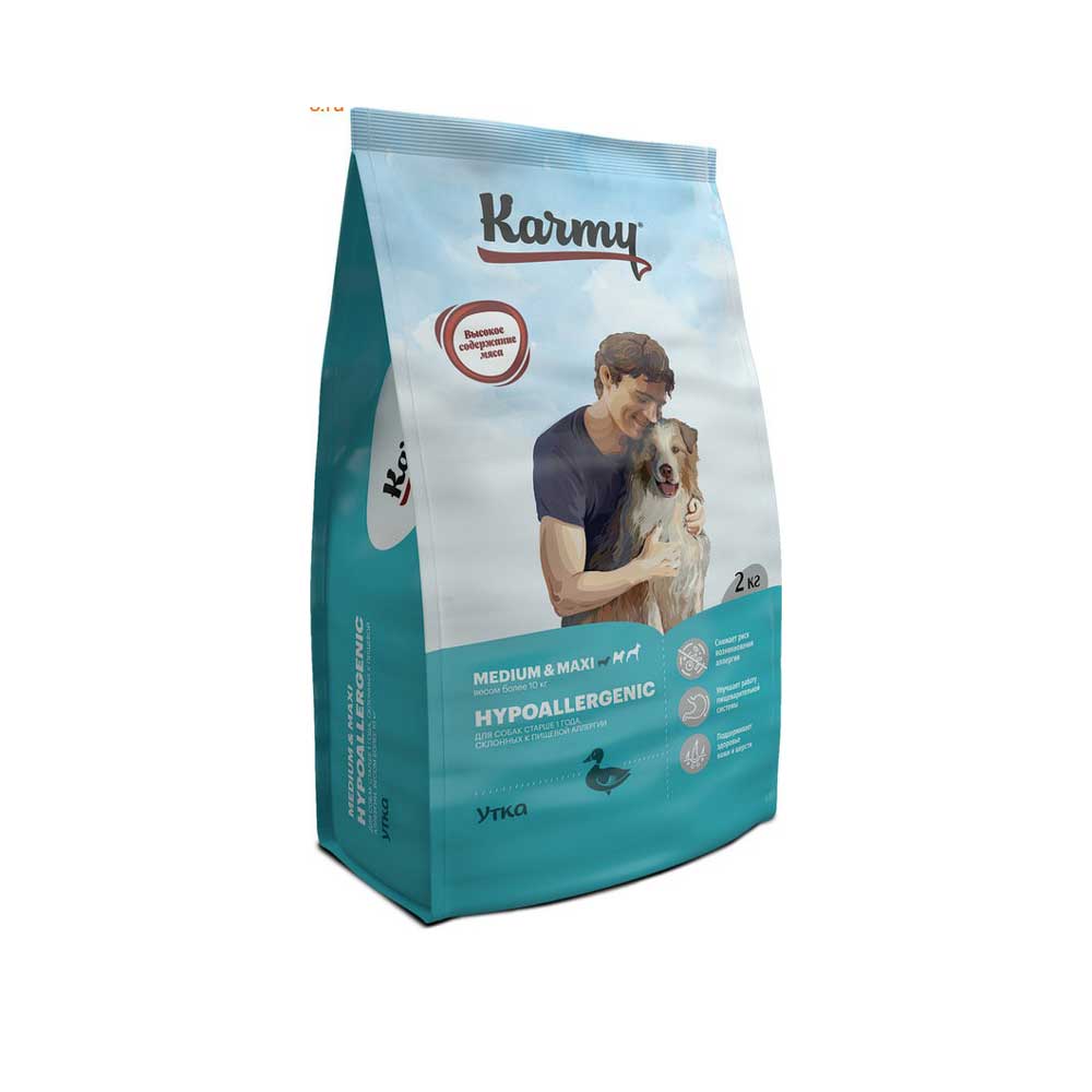 Сухой Корм Karmy (Карми) Hypoallergenic Medium Maxi Для Собак Средних и Крупных Пород Гипоаллергенный Утка 2кг