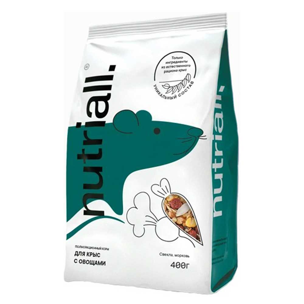 Корм для Грызунов Nutriall (Нутриал) Для Крыс Овощи 400г