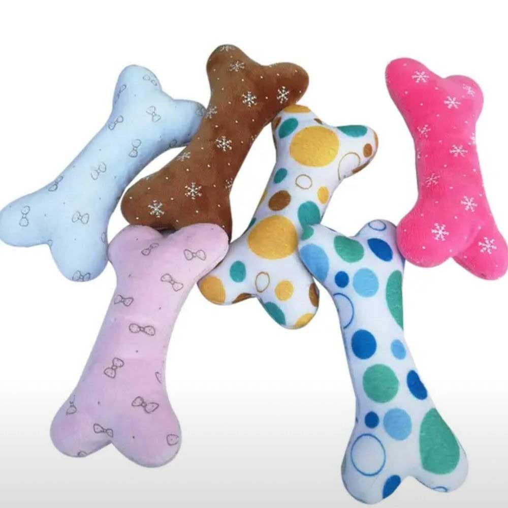 Игрушка Brava (Брава) Для Собак Косточка Цветная Тканевая с Пищалкой 17*8см 9530
