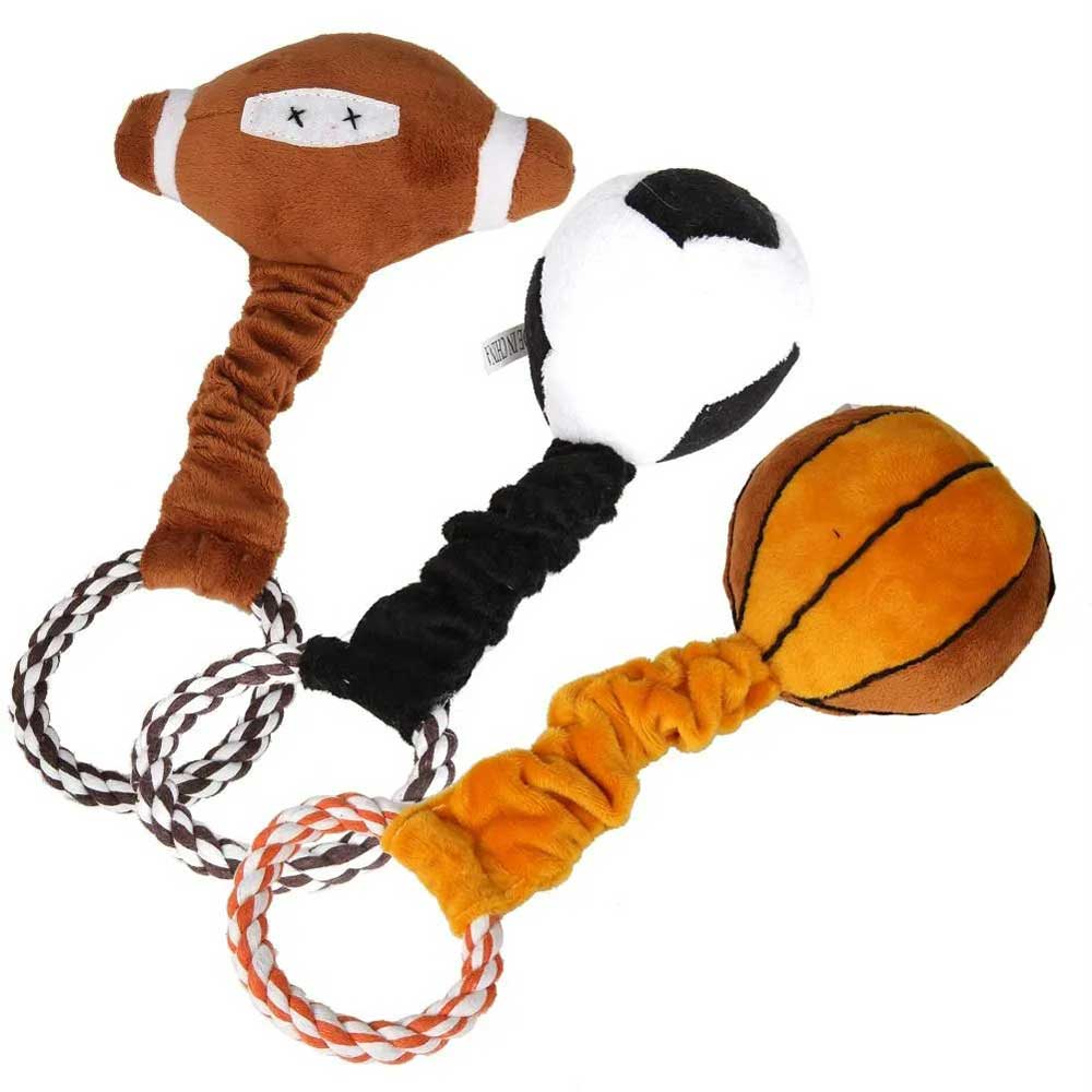 Игрушка Brava (Брава) Для Собак Мяч На Ленте с Кольцом с Пищалкой Плюш 35*10см 9532