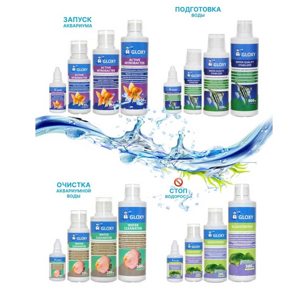 Кондиционер Gloxy (Глокси) Water Cleanator 150мл На 1500л Gl 088061