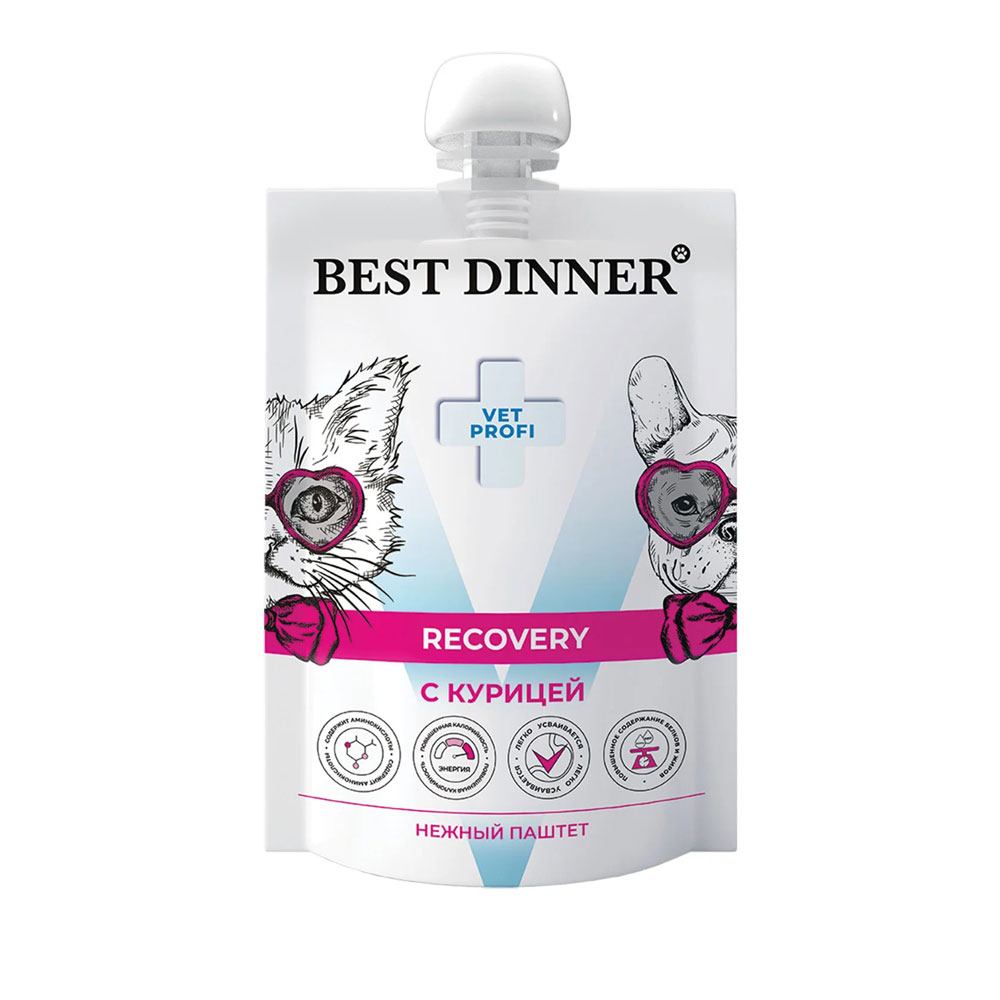 Влажный Корм Best Dinner Vet Profi Recovery Для Собак и Кошек Восстановление Курица 85г