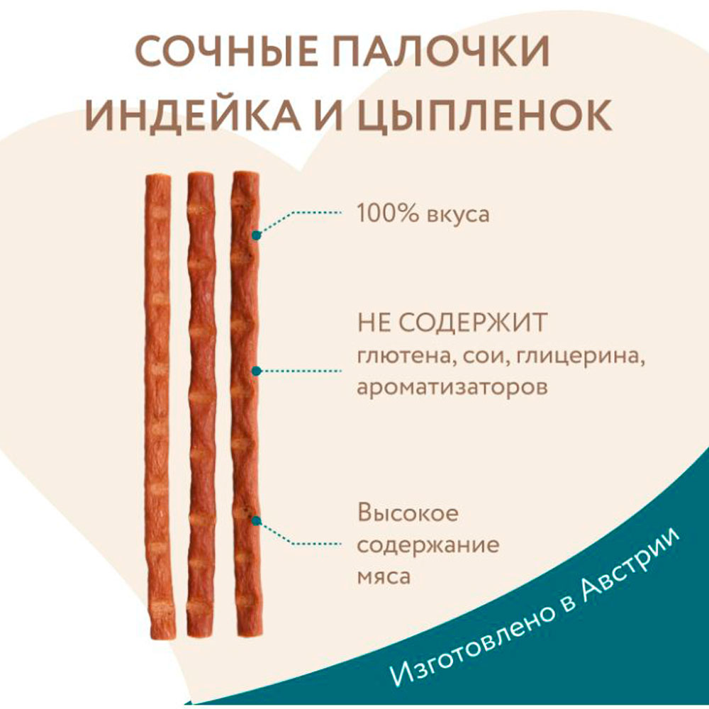 Лакомство Мнямс Лакомые Палочки для Стерилизованных Кошек Из Индейки и Цыпленка 5г*10