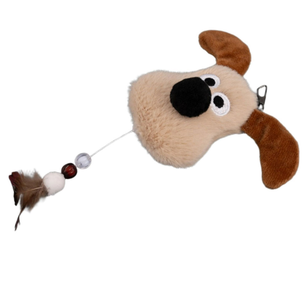 Игрушка Wogy (Воги) Для Кошек Собачка Мягкая 12*7*5см с Перьями 2024-7753