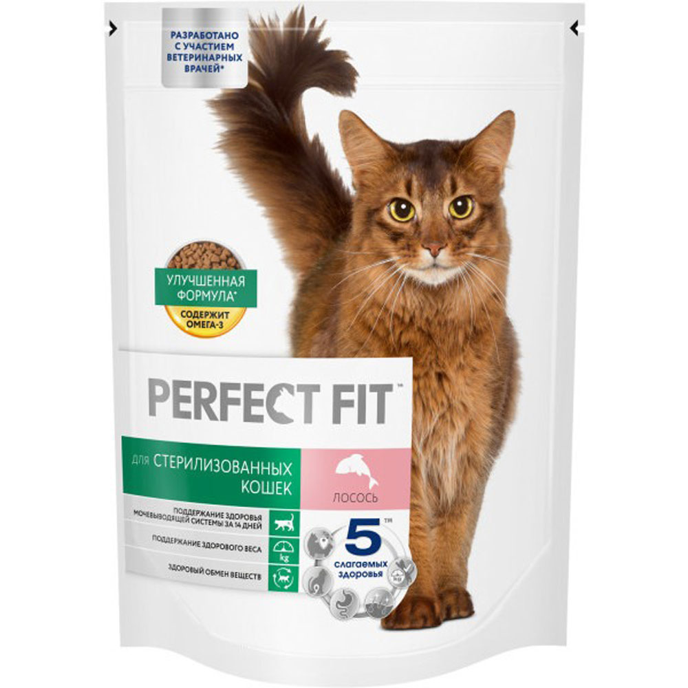 Сухой Корм Perfect Fit Для Стерилизованных Кошек Лосось 650г