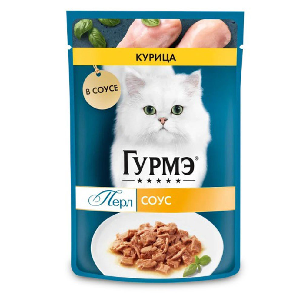 Влажный Корм Для Кошек Гурмэ Перл Курица в Соусе 75г 26 Шт в Блоке (1*1)