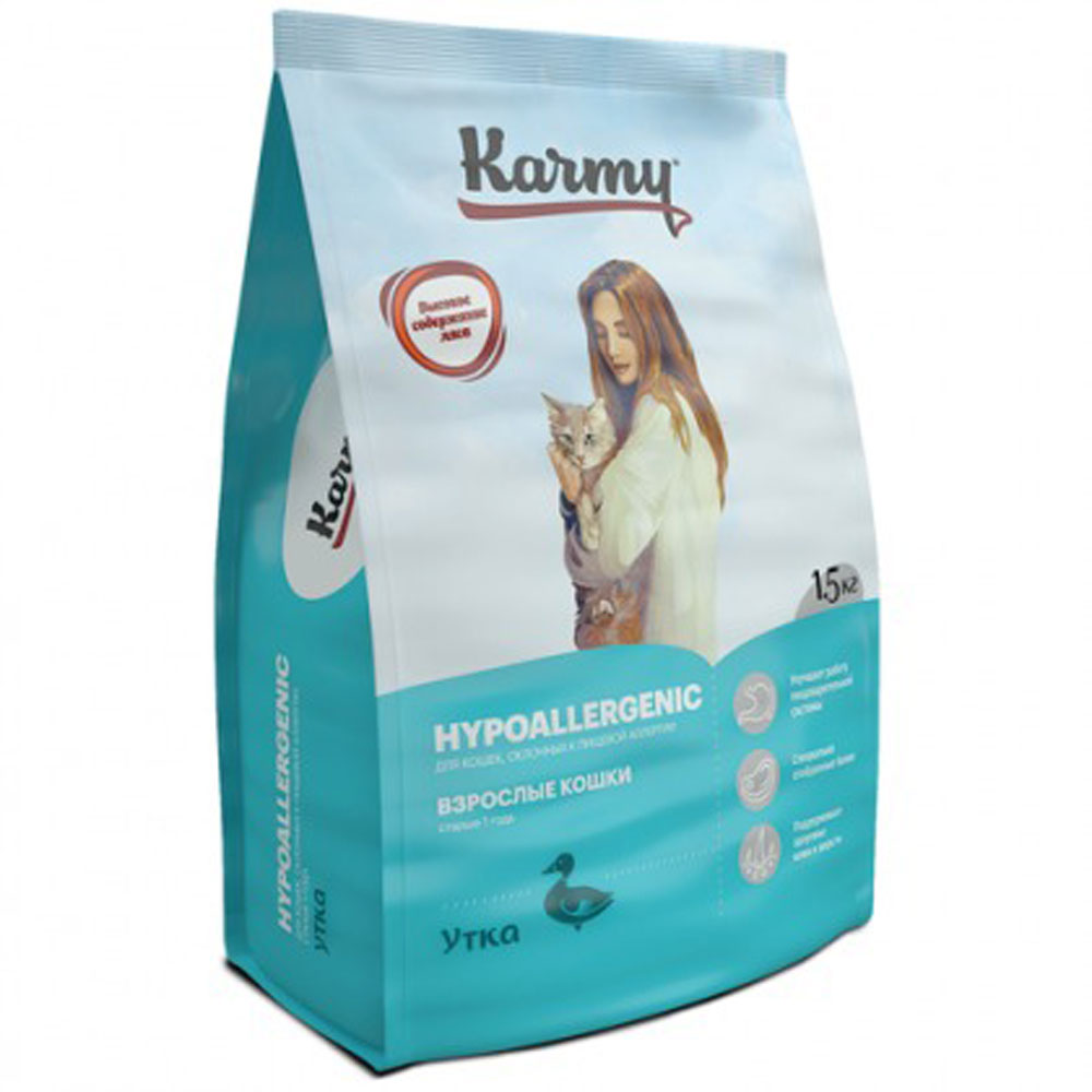 Сухой Корм Karmy (Карми) Hypoallergenic Для Кошек Гипоаллергенный Утка Н 1,5кг