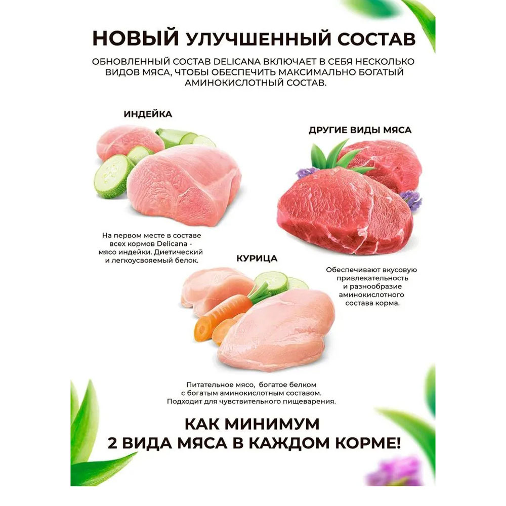 Сухой Корм Delicana (Деликана) Для Котят с Чувствительным Пищеварением Индейка 400г 93185