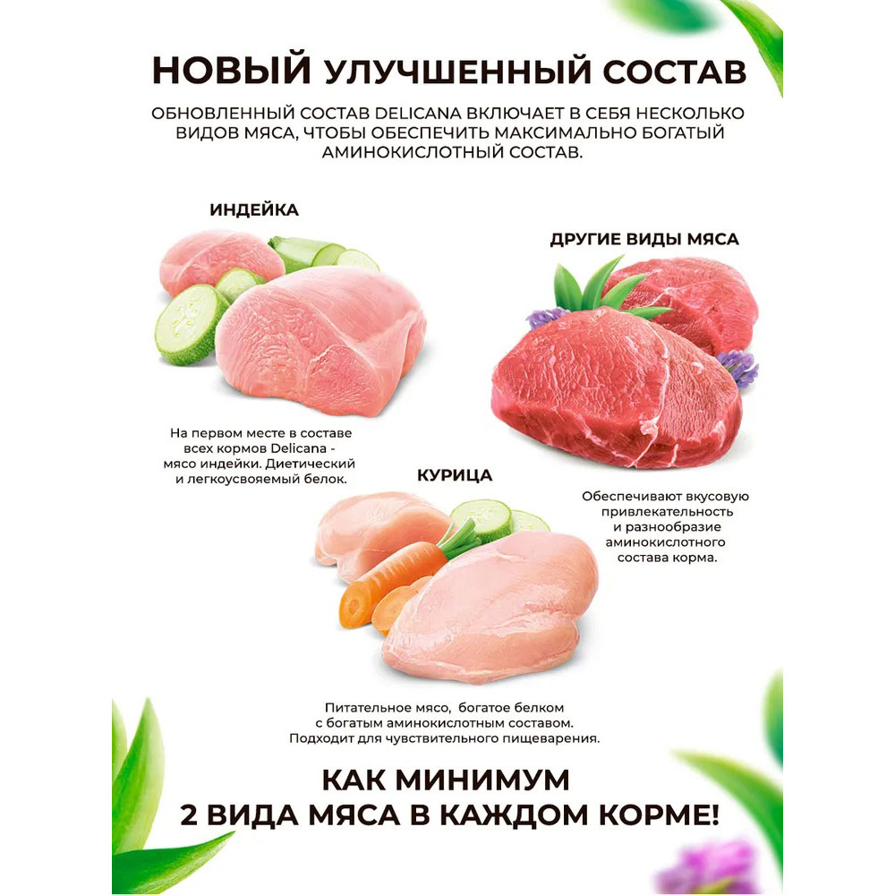 Сухой Корм Delicana (Деликана) Для Стерилизованных Кошек Индейка 400г 93195