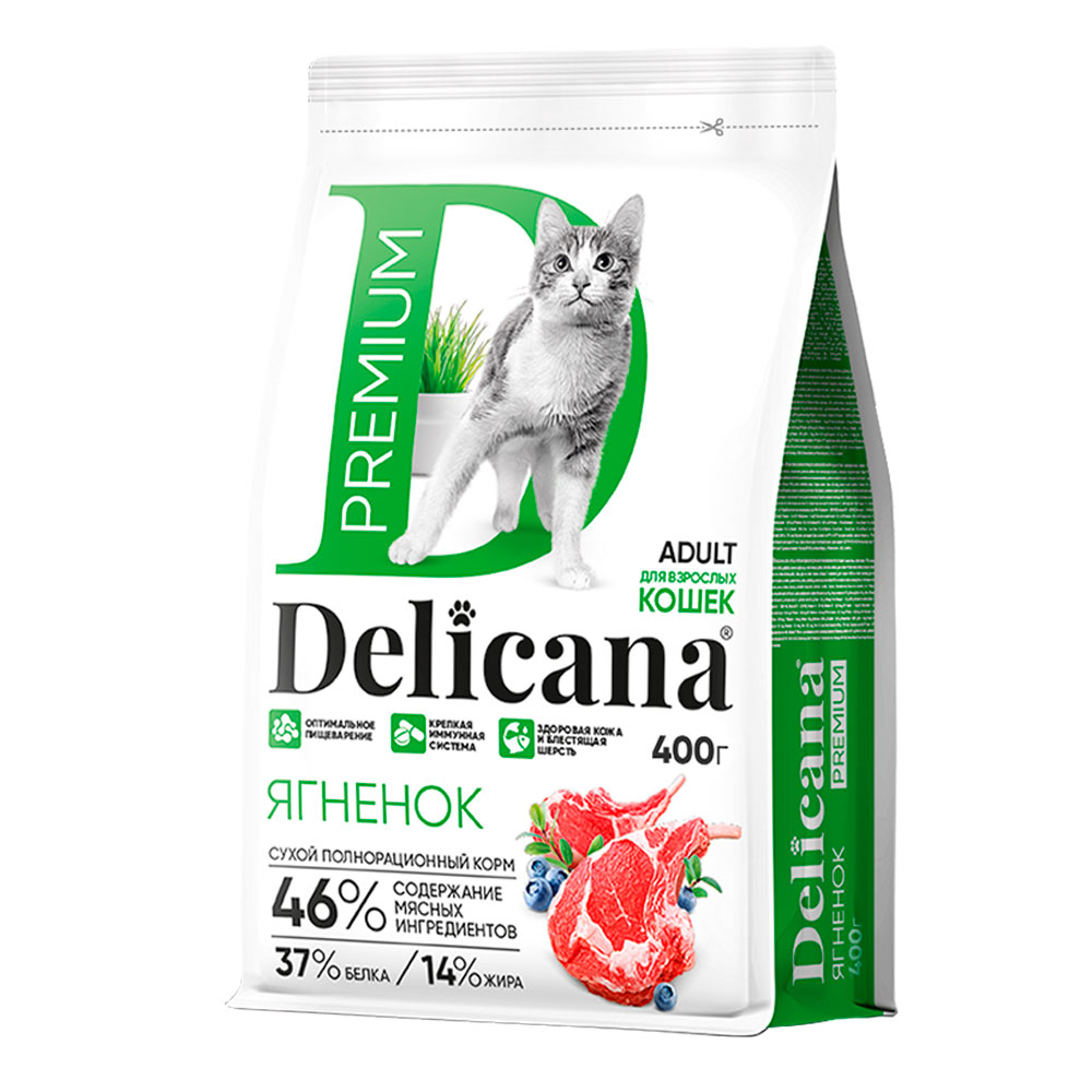 Сухой Корм Delicana (Деликана) Для Кошек Ягненок 400г 93150