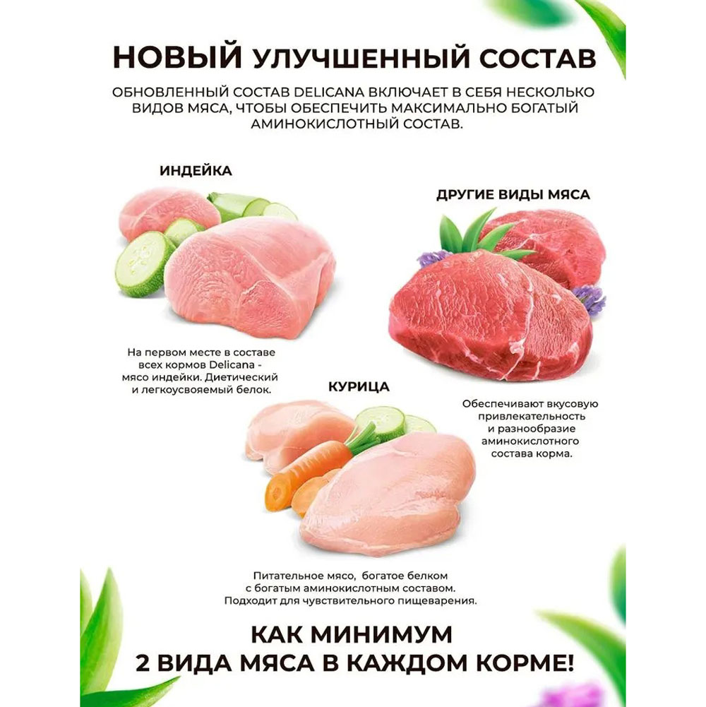 Сухой Корм Delicana (Деликана) Для Собак Мелких Пород Лосось и Рис 1,5кг 91863