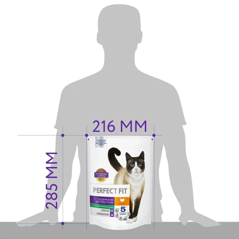 Сухой Корм Perfect Fit (Перфект Фит) Для Кошек Здоровые Почки Индейка 650г