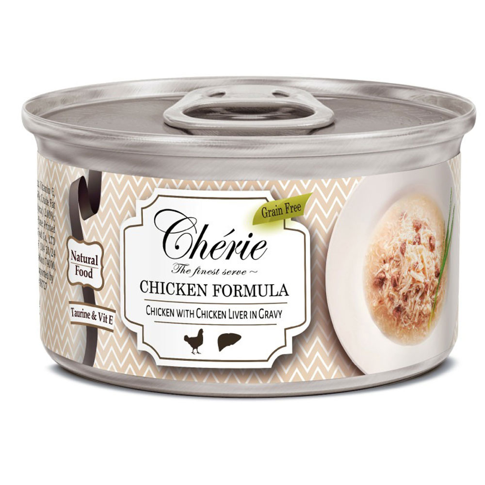 Консервы Pettric Cherie (Петтрик Шери) Для Кошек Подливка Курица и Куриная Печень 80г 601323