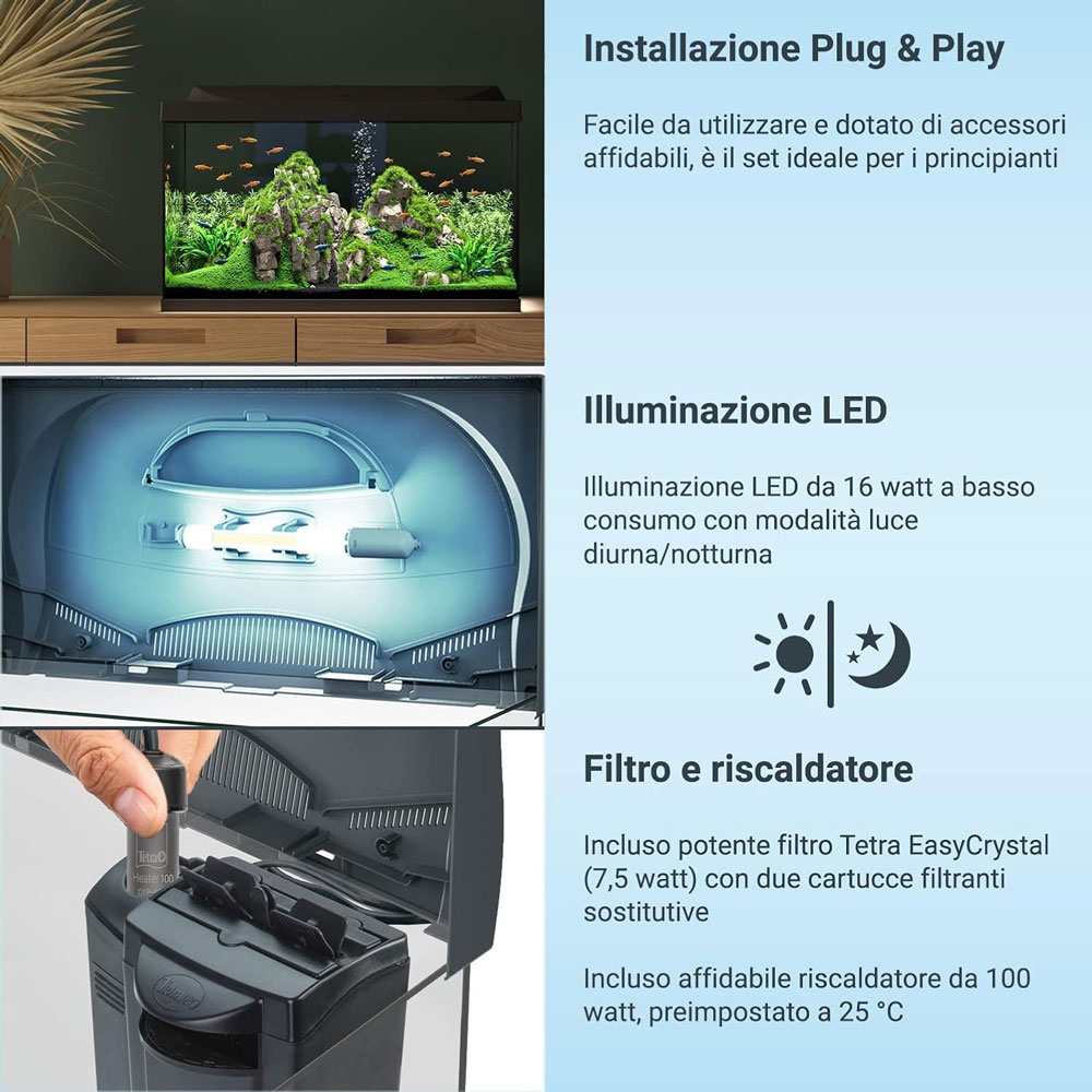 Аквариум Tetra (Тетра) Starter Line Led 105л Черный 75*40*36см 305656