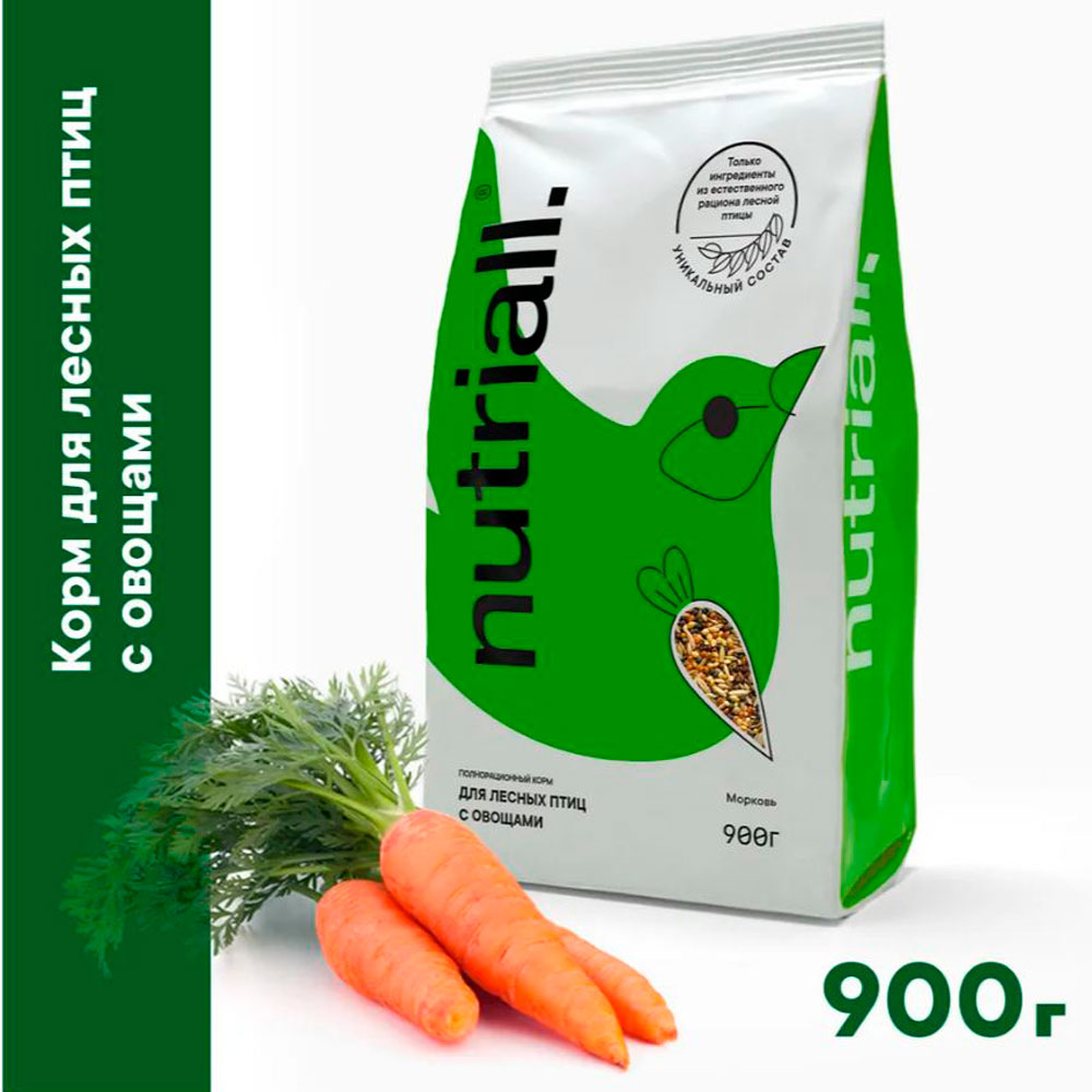 Корм Для Птиц Nutriall (Нутриал) Для Лесных Птиц Овощи 900г
