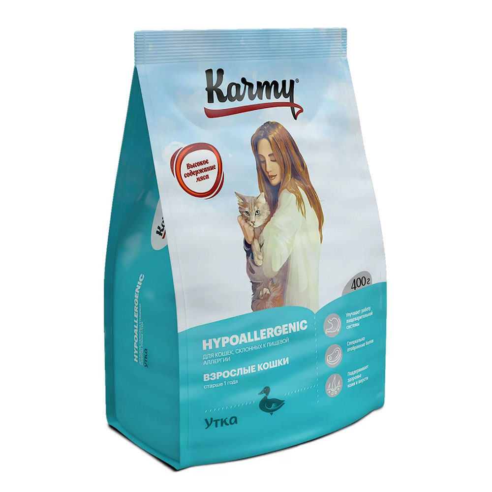 Сухой Корм Karmy (Карми) Для Кошек Гипоаллергенный Утка Hypoallergenic 400г