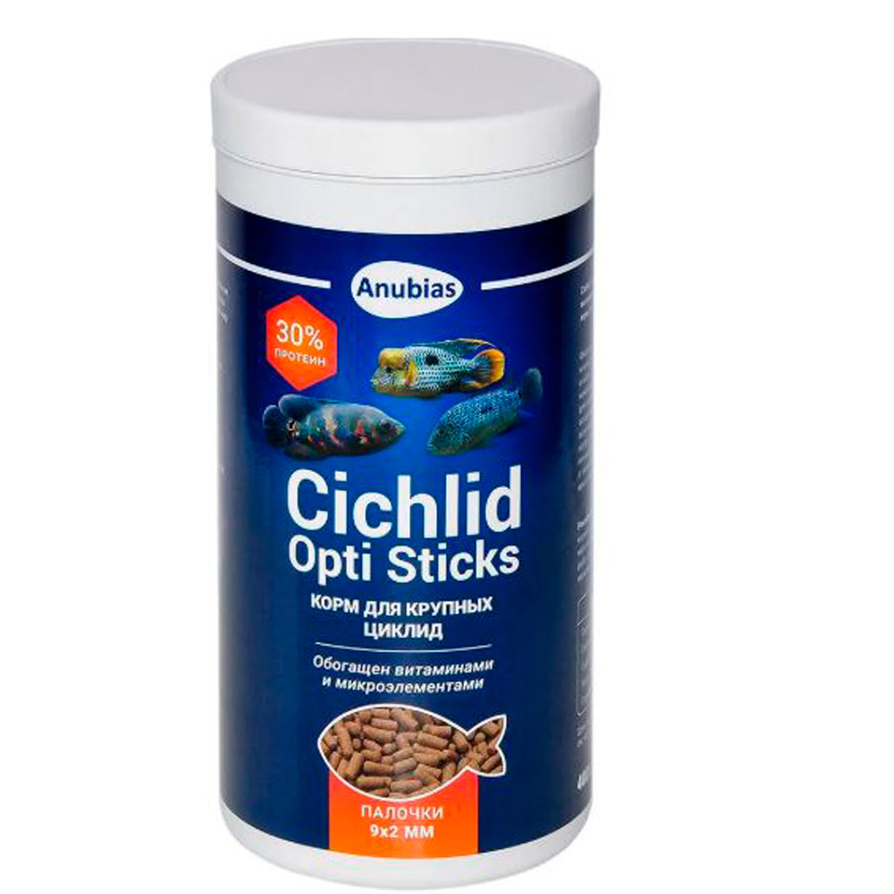 Корм Для Рыб Anubias (Анубиас) Cichlid Opti Pellets 1000мл 400г Палочки 9*2мм An-087941