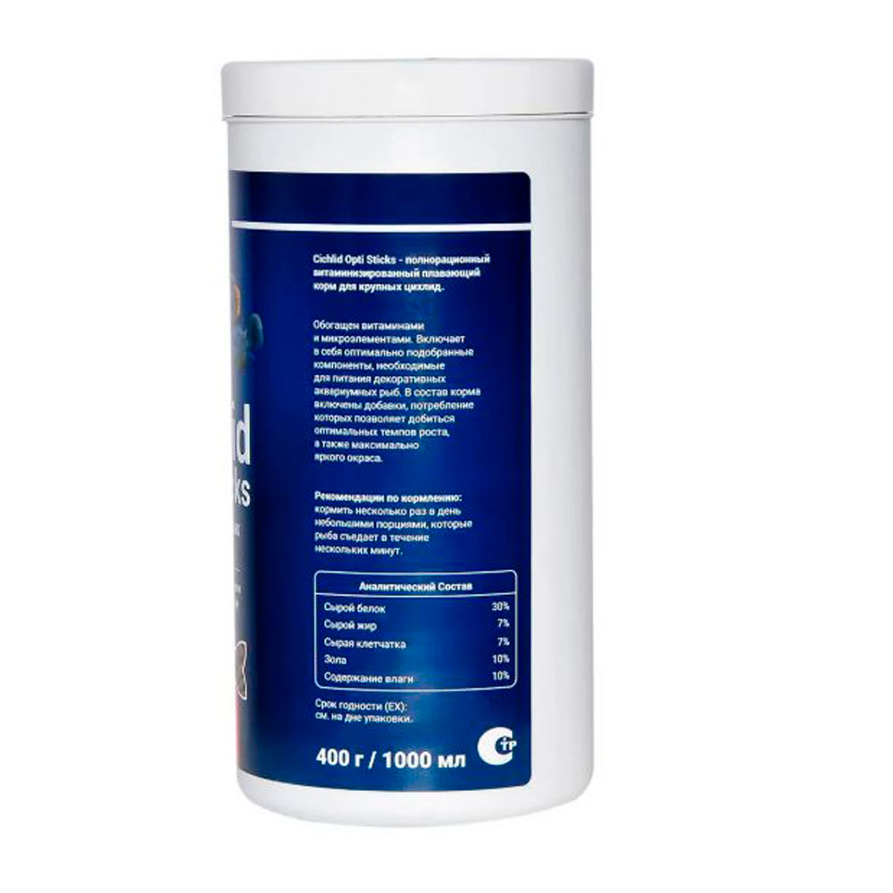 Корм Для Рыб Anubias (Анубиас) Cichlid Opti Pellets 1000мл 400г Палочки 9*2мм An-087941