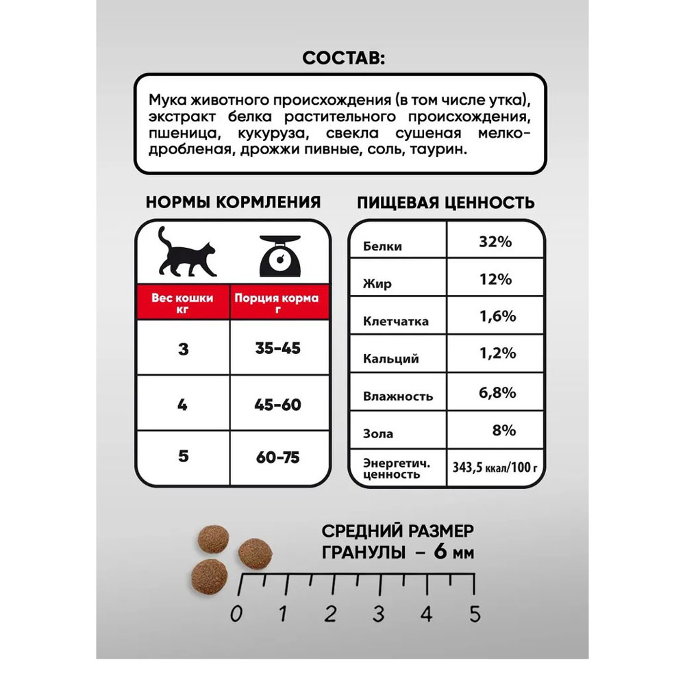 Сухой Корм Счастливчик Для Кошек Утка 5кг 5370
