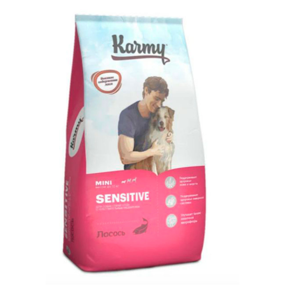 Сухой Корм Karmy (Карми) Sensitive Mini Для Собак Мелких Пород  Чувствительное Пищеварение Лосось 10кг