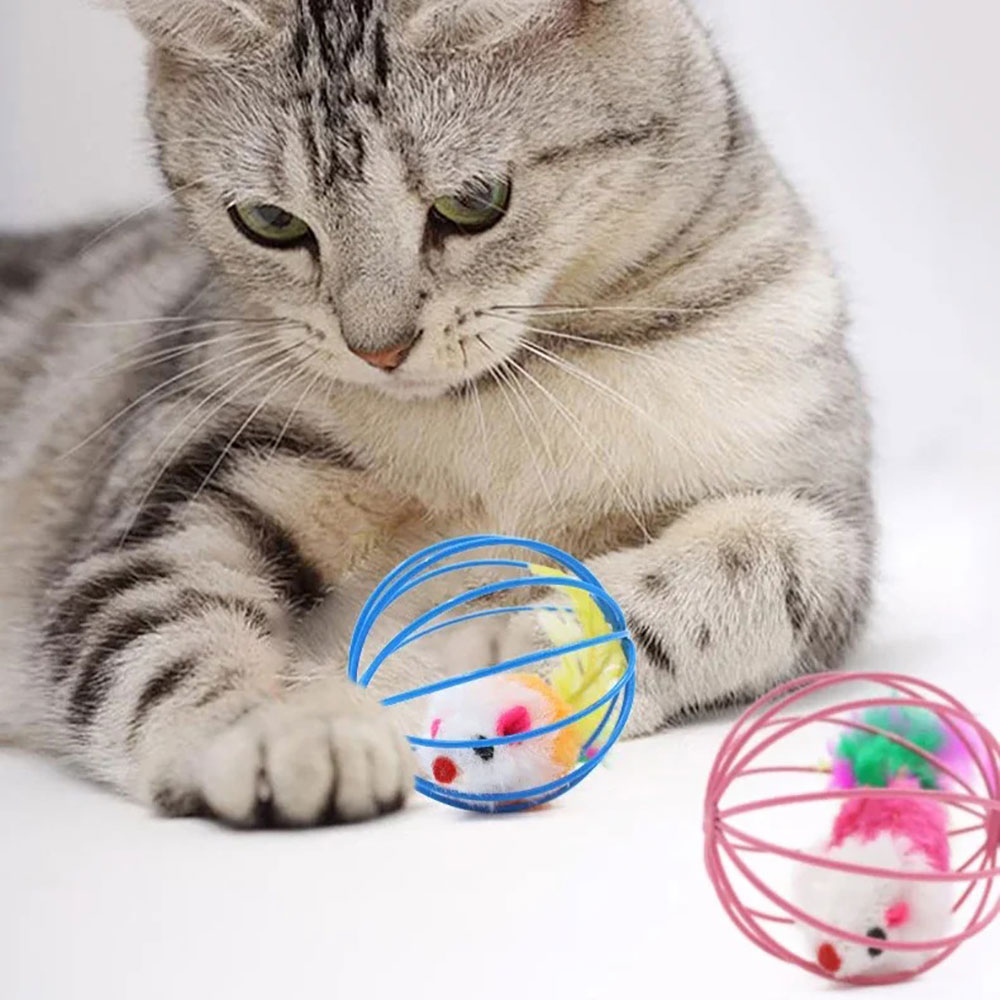 Игрушка Для Кошек Brava (Брава) Мышь С Пером В Шаре 5см 5113