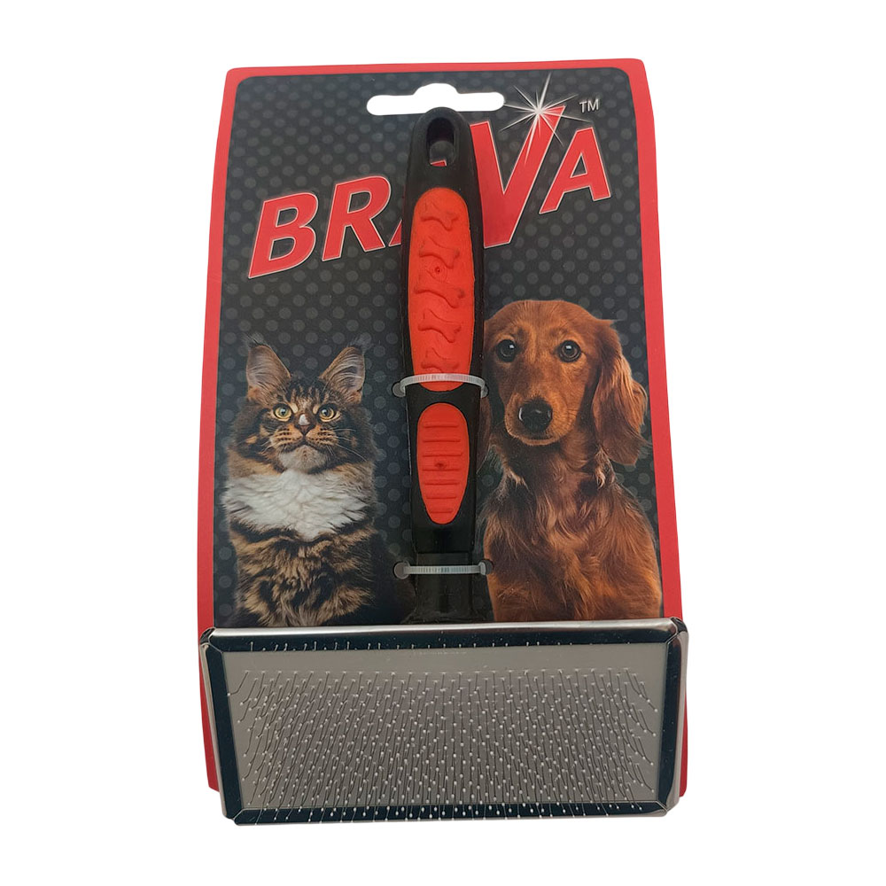 Пуходерка Для Кошек и Собак Brava (Брава) Пластиковая Ручка 18*11см 9801g