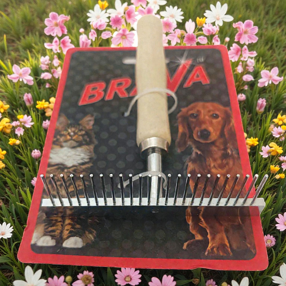 Расческа Для Кошек и Собак Brava (Брава) Грабли Деревянная Ручка 12,5*10см 9626