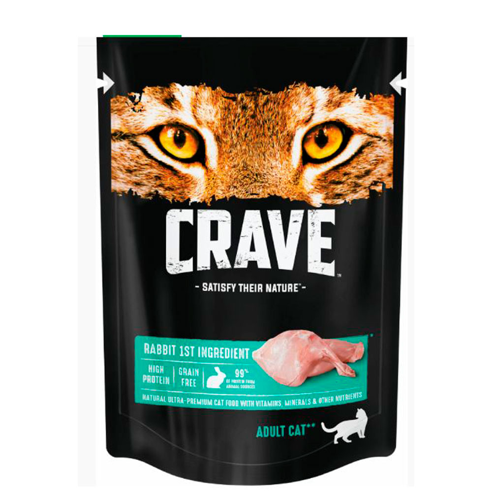 Влажный Корм Crave (Крэйв) Для Кошек Кролик в Желе 70г