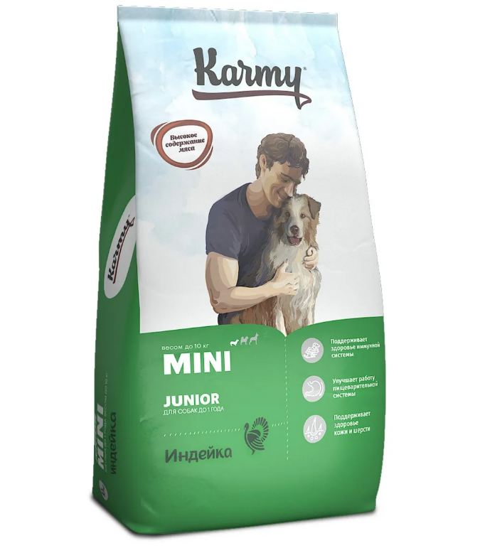 Сухой Корм Karmy (Карми) Mini Junior Для Щенков Мелких Пород Индейка 10кг