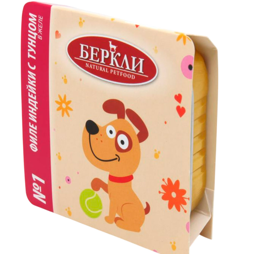 Консервы Беркли №1 Для Собак Филе Индейки и Тунец в Желе 100г